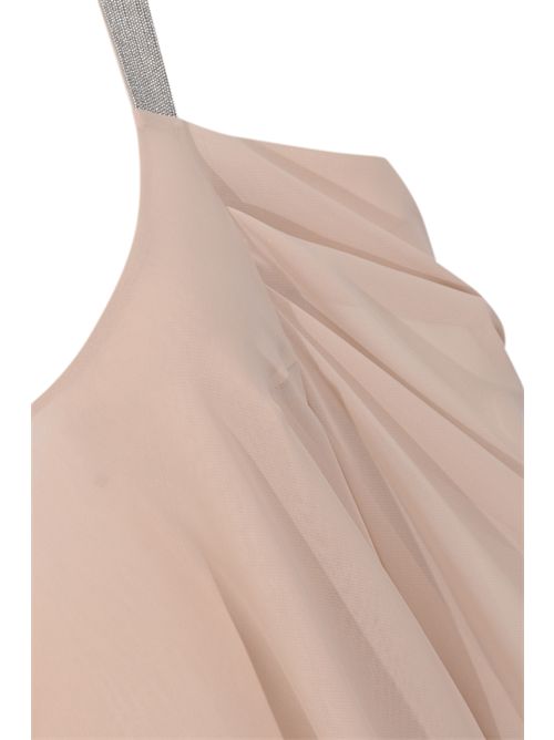 Blusa tunica in georgette con dettagli gioiello Conchiglia D. Exterior | 626755CONC